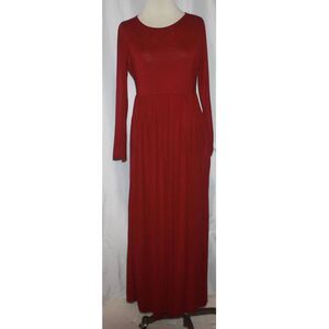 Women's Unbranded Burgundy Red Long Sleeve Maxi Dress Size XL